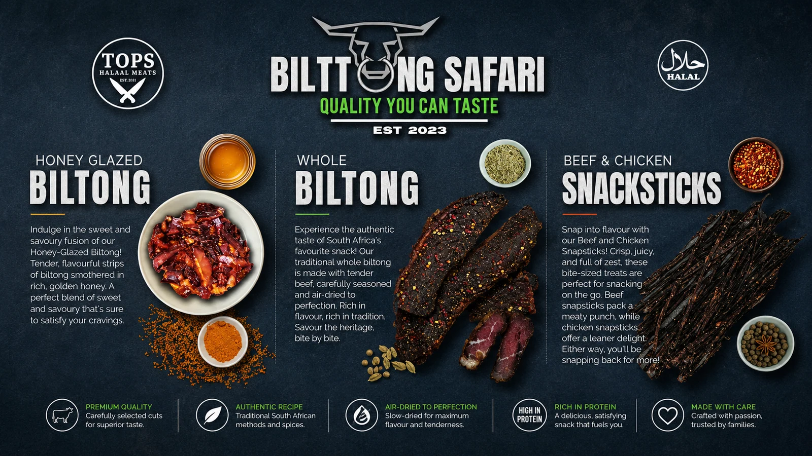 Biltong Safari range guide